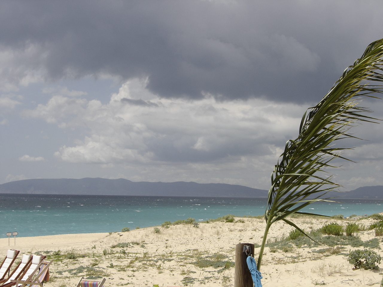 A wide, dune-backed Atlantic beach at Comporta, with a boardwalk running through pale sand and umbrella pines behind