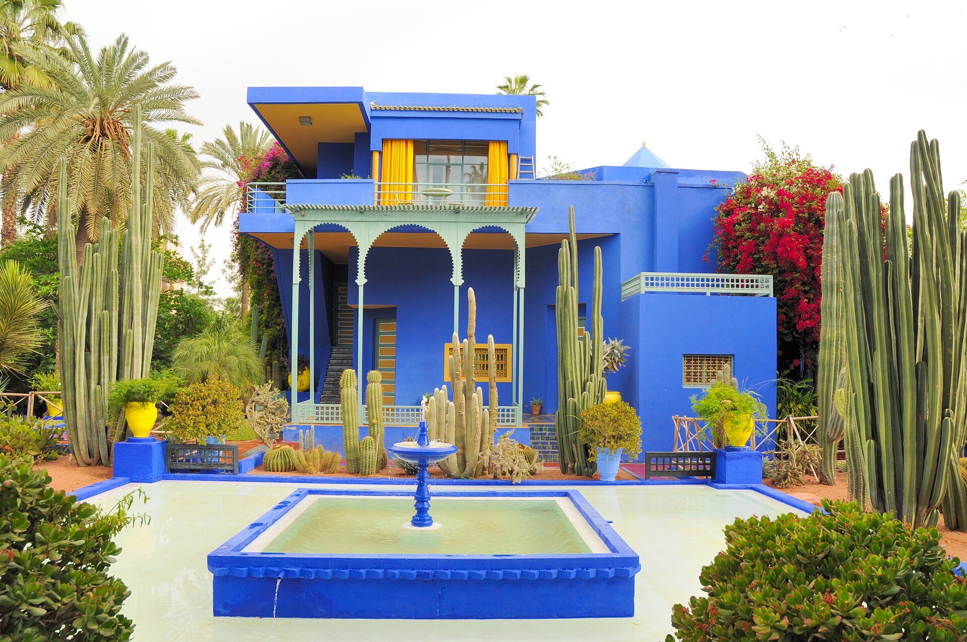 The cobalt-blue villa and planting of the Jardin Majorelle in Marrakech