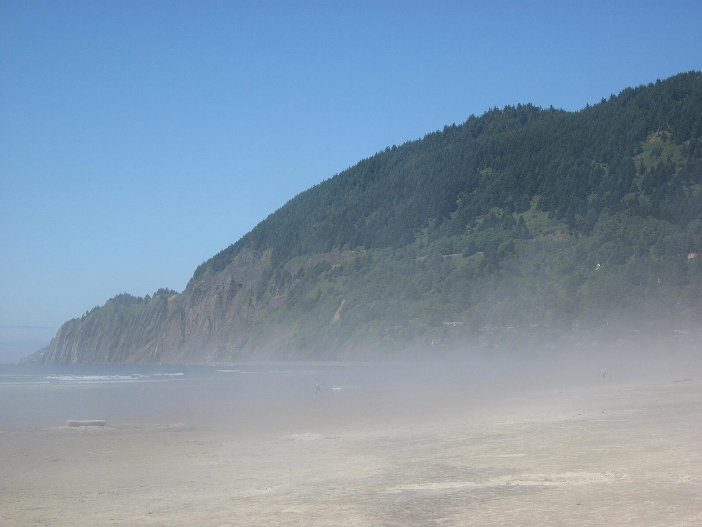Manzanita Beach with Neahkahnie Mountain rising over the sand
